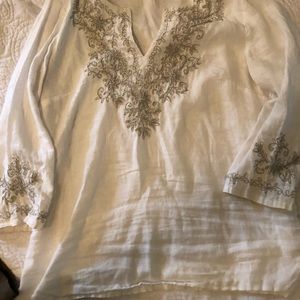 White linen blouse